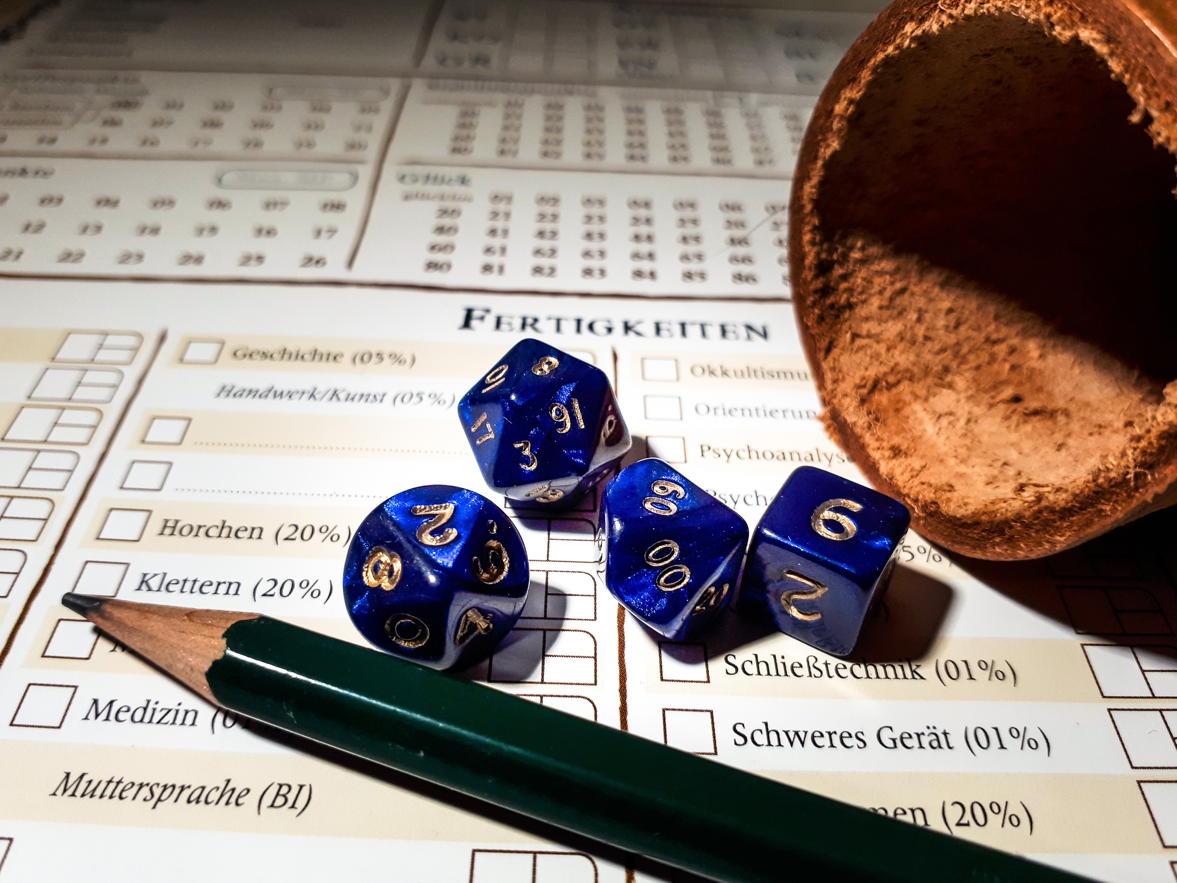 Dice and Character Sheets